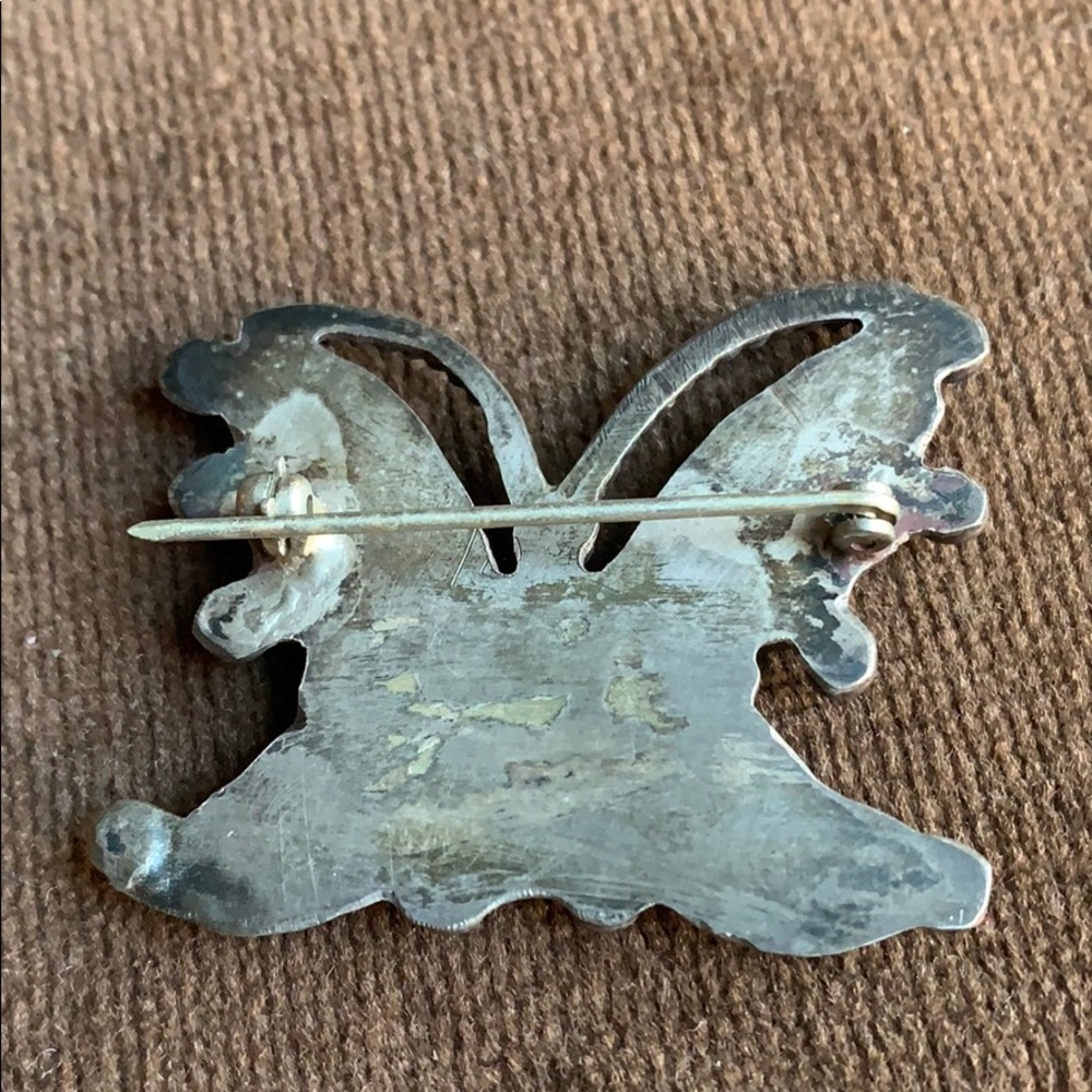 🌞Mid-Century Zuni Silver Inlay Butterfly Pin! - Picture 4 of 8